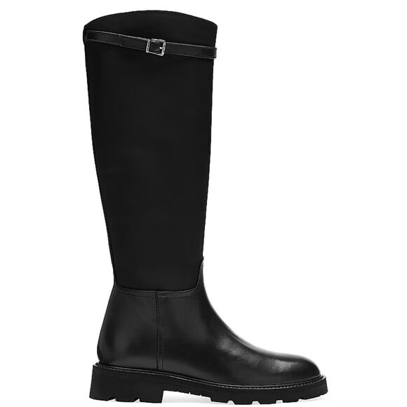 La Canadienne Quintin Leather Nylon Knee High Boots in Black 7.5US Made in Italy - Picture 1 of 8